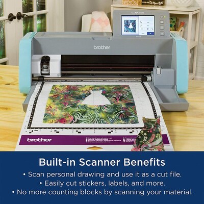 Brother ScanNCut DX Electronic Cutting Machine with Scanner Bundle, Aqua/Gray (SDX125EBLD-STP)