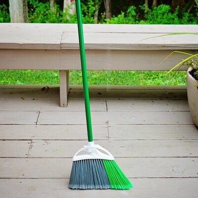 Libman Precision Angle 11" Broom, Steel Handle, 6/Carton (201)