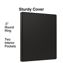 Staples 1/2 3-Ring Non-View Binder, Black (ST26851-CC)