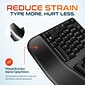 Delton KB200 & S12 Wireless Ergonomic Keyboard and Optical Mouse Combo, Black (DKMKITERG12-WB)