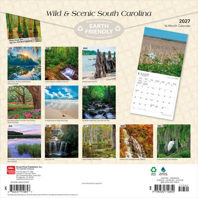 2027 BrownTrout South Carolina Wild & Scenic 12 x 12 Monthly Wall Calendar (9798330710850)