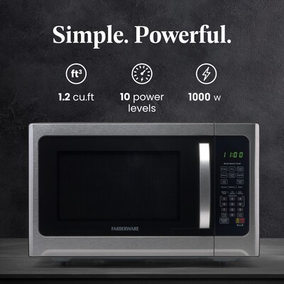 Farberware Professional 1.2 Cu. Ft. Countertop Microwave, Stainless Steel/Black (FMO12AHTBKE)