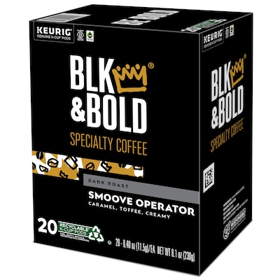 BLK & Bold Smoove Operator Coffee Keurig® K-Cup® Pods, Dark Roast, 20/Box ( OKB90056 )