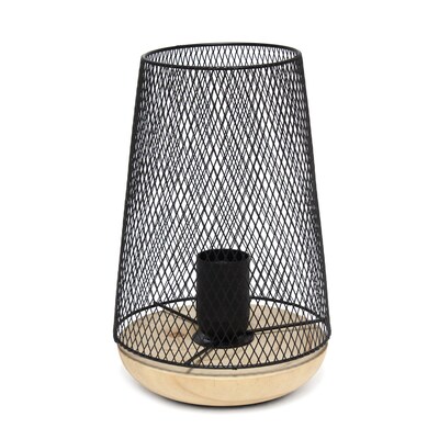 Creekwood Home Industrial Mesh 9" LED Table Lamp, Black (CWT-1004-BK)