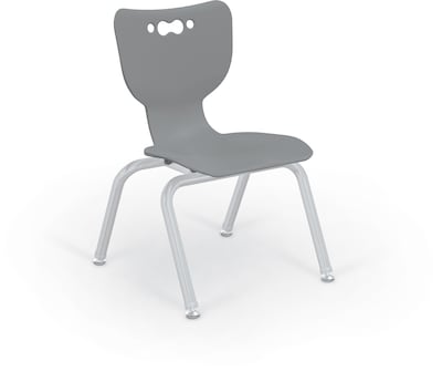 MooreCo 12 Hierarchy Student Chair with 4 Legs, Grey/Platinum Base (703673562584)