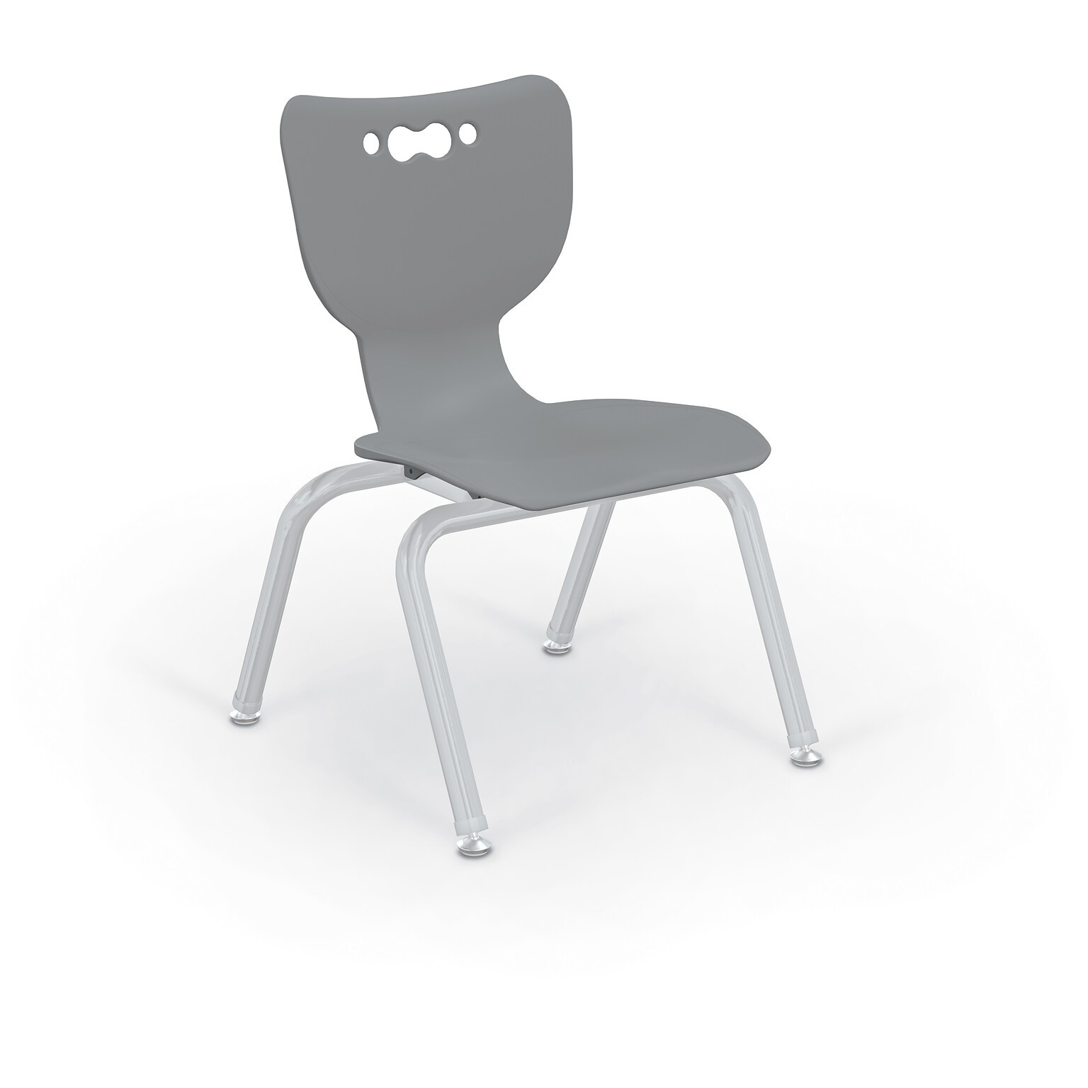 MooreCo 12 Hierarchy Student Chair with 4 Legs, Grey/Platinum Base (703673562584)