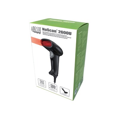 Adesso NuScan 2600U 2D Barcode Scanner, Handheld