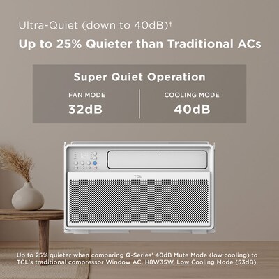 TCL Energy Star 115-Volt 8,000 BTU Window Air Conditioner with Remote, White (H8W4MW)