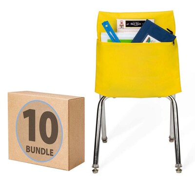 Seat Sack Polyester Seat Storage, 10" x 19" x 10", Yellow, 10/Pack (40119BUNDLE)