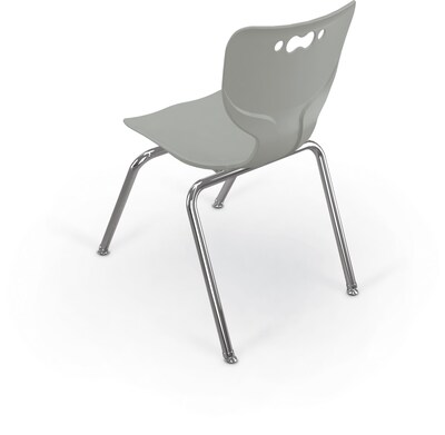 MooreCo 18 Hierarchy Student Chair with 4 Legs, Morning Fog/Chrome Base (703673562874)