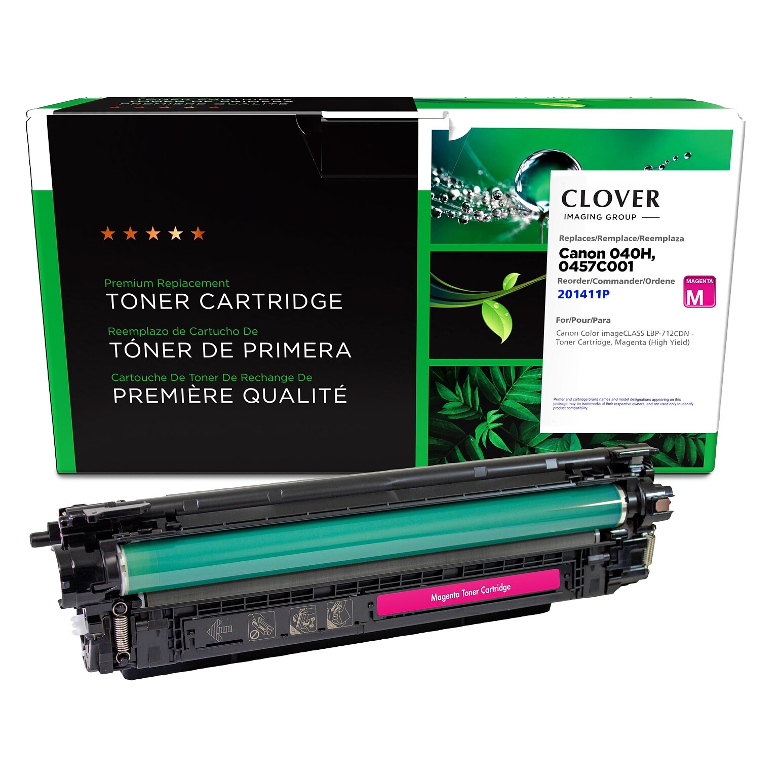 Clover Imaging Group Remanufactured Magenta High Yield Toner Cartridge Replacement for Canon 040H (0457C001)