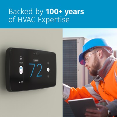 Sensi Touch 2 Smart Programmable Wi-Fi Thermostat, Works with Alexa, Black Beveled Edge (ST76)
