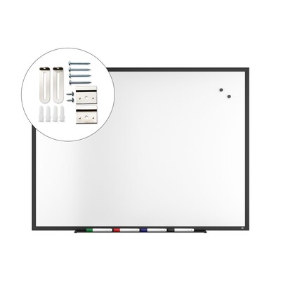 TRU RED™ Magnetic Steel Dry Erase Board, Black Frame, 4' x 3' (TR61181)