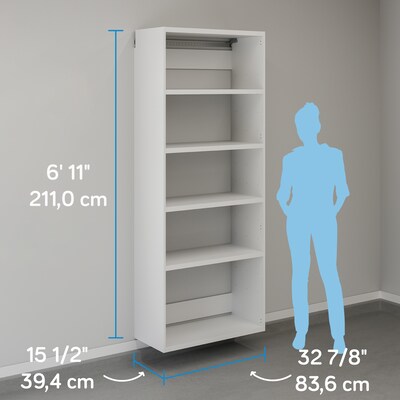 Sauder GarageCore 83"H Wall Cabinet with 5 Shelves, White (441602)