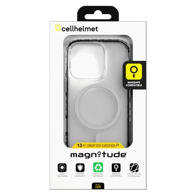 cellhelmet Magnitude Series MagSafe Phone Case for iPhone 16 Pro, Shock Absorbing, Crystal Clear (CM-106-CC)