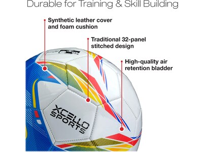 Xcello Sports Size 5 Soccer Balls, Assorted Colors, 2/Pack (XS-SB-S5-2-ASST)