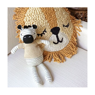 Crane Baby Kendi Zebra Plush Toy, White (BC-120PT-2)