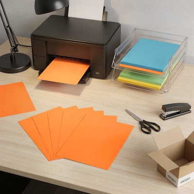 Staples Brights Multipurpose Colored Paper, 20 lbs., 8.5 x 11, Orange, 500/Ream (25208)