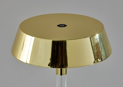 Adesso Orla 14.5" LED Table Lamp, Shiny Gold/Clear Acrylic (4100-04)