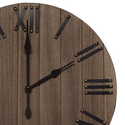 Elegant Designs Handsome 21" Rustic Farmhouse Wood Wall Clock, Restored Wood (HG2004-RWD)
