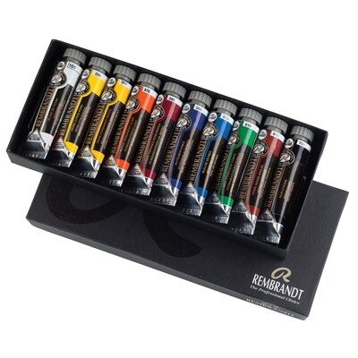 Rembrandt Oil Paint, Assorted Colors, 10/Set (RBX01820310)