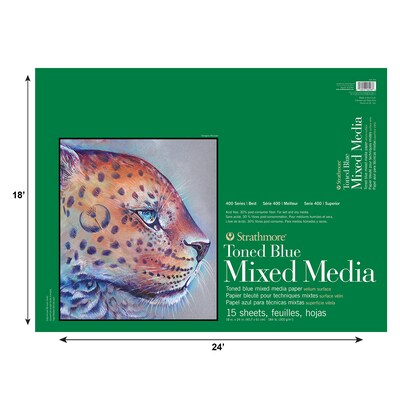 Strathmore 400 Series 18 x 24 Mixed Media Sketch Pad, 15 Sheets/Pad (STTP462418)