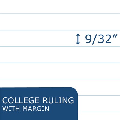 Roaring Spring Paper Products Lefty One-Subject Notebook, 8.5" x 11", College Ruled, 100 Sheets, Assorted Colors, 24/Case