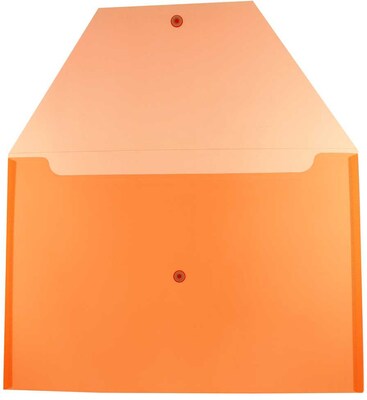 JAM Paper Premium Plastic Document File, 1 Pocket, Legal, Orange, 3/Pack (219S0orx3)