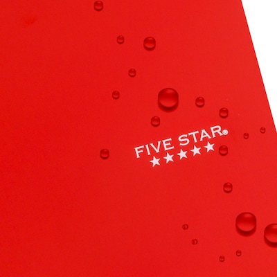 Five Star 3-Subject Wirebound Notebook, 8-1/2" x 11", College Ruled, 150 Sheets, Red (72065)