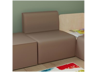 Flash Furniture Bright Beginnings Vinyl Classroom Modular 1-Seater Sofa, Brown (MK-KE15693-GG)