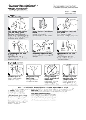 Command  Medium Terrace Hooks, 3 lb., Slate, 2/Pack (17086S-AWES)