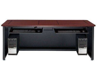 VersaDesk Enclosed Revolution 72"W Computer Desk, Cherry/Black (RSD7230-BC)