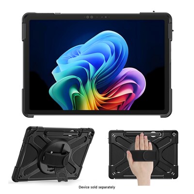 SaharaCase Raider Series Heavy Duty Hand Strap Case for Microsoft Surface Pro 12", Shoulder Strap, Scorpion Black (TB00481)