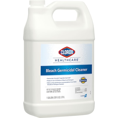 Clorox Healthcare Bleach Germicidal Cleaner Refill, 128 oz., 4/Carton (68978)