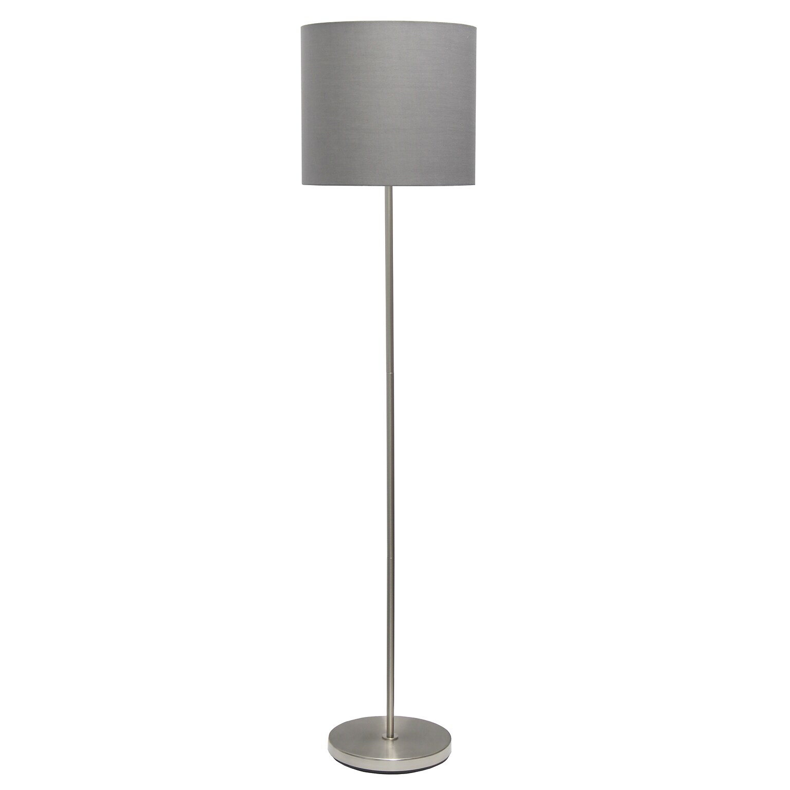 Creekwood Home Vista 57 Contemporary Classic Brushed Nickel Floor Lamp, Gray Shade (CWF-3005-GY)