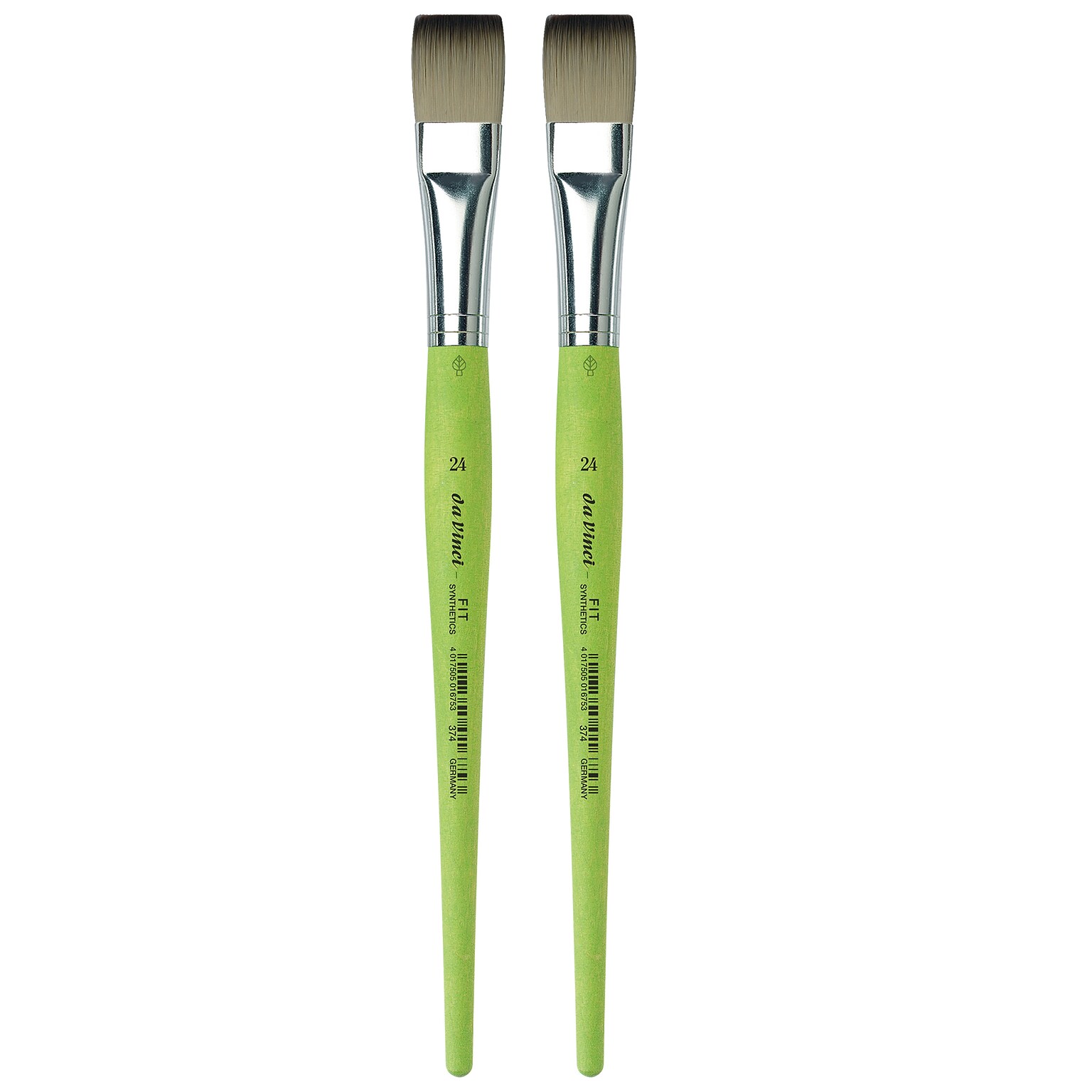 da Vinci FIT Mixed Media Synthetic Bristle, Flat Brush, 2/Pack (DVXVA37424-2)