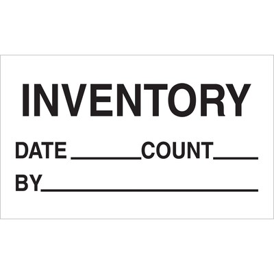 Quill Brand® Inventory Date Count By Labels, Black/White, 5 x 3, 500/Rl