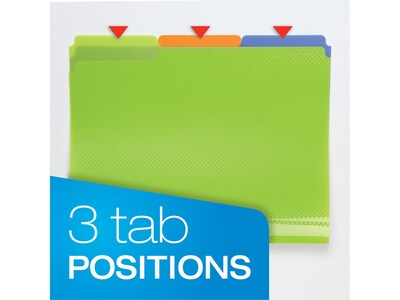 Oxford Poly File Folders, 1/3-Cut Tab, Letter-Size, Assorted Colors, 24/Pack (52004)