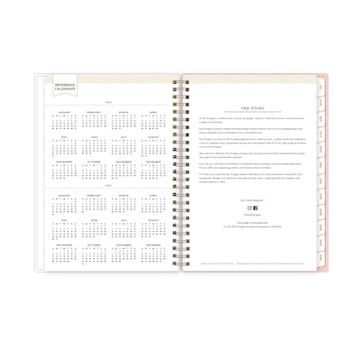 2026-2027 Blue Sky Day Designer Floral Cream 6" x 8" Academic Year Weekly & Monthly Planner, Plastic Cover (158170)