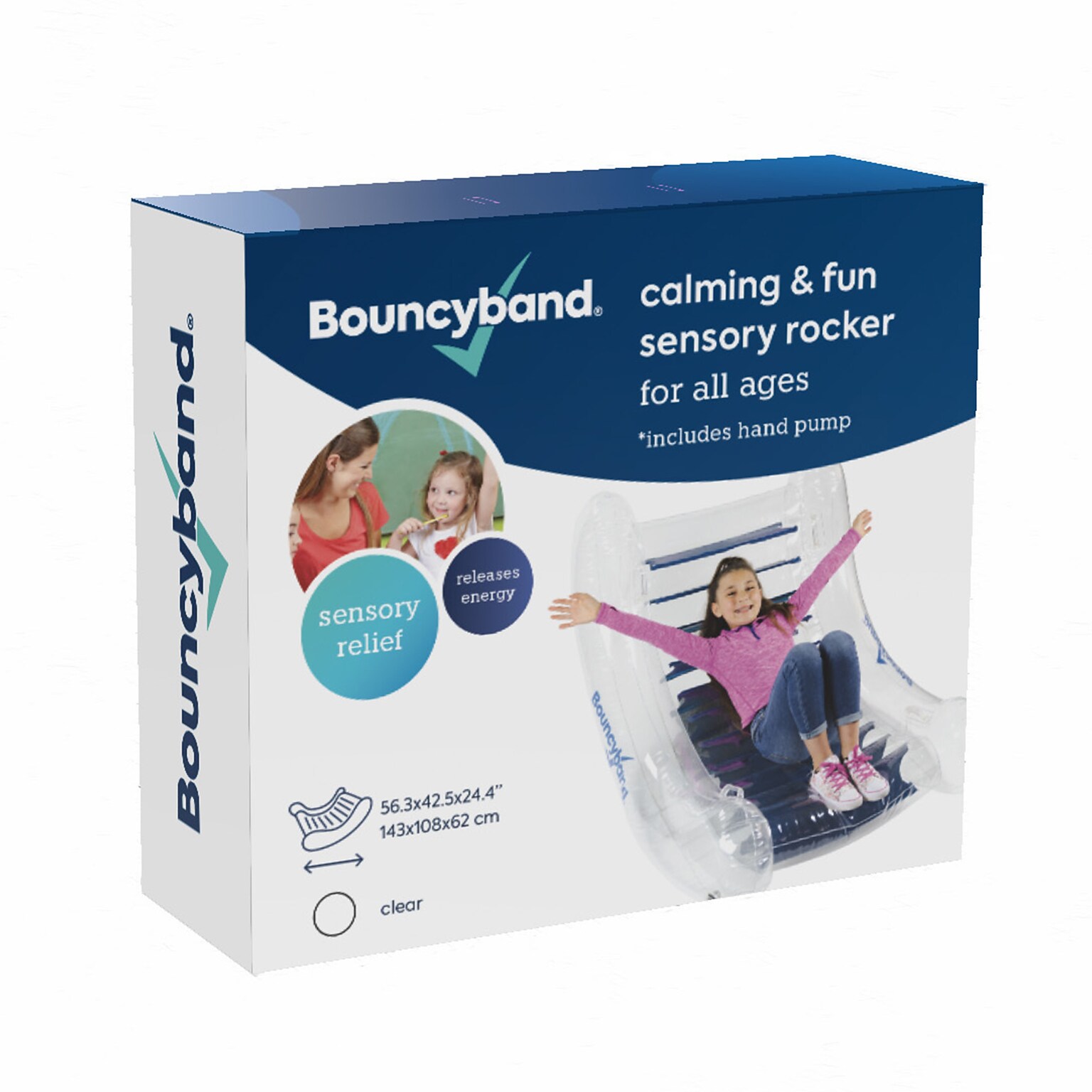 Bouncyband PVC Kids Calming and Fun Sensory Rocker, Blue (BBAROCKBU)
