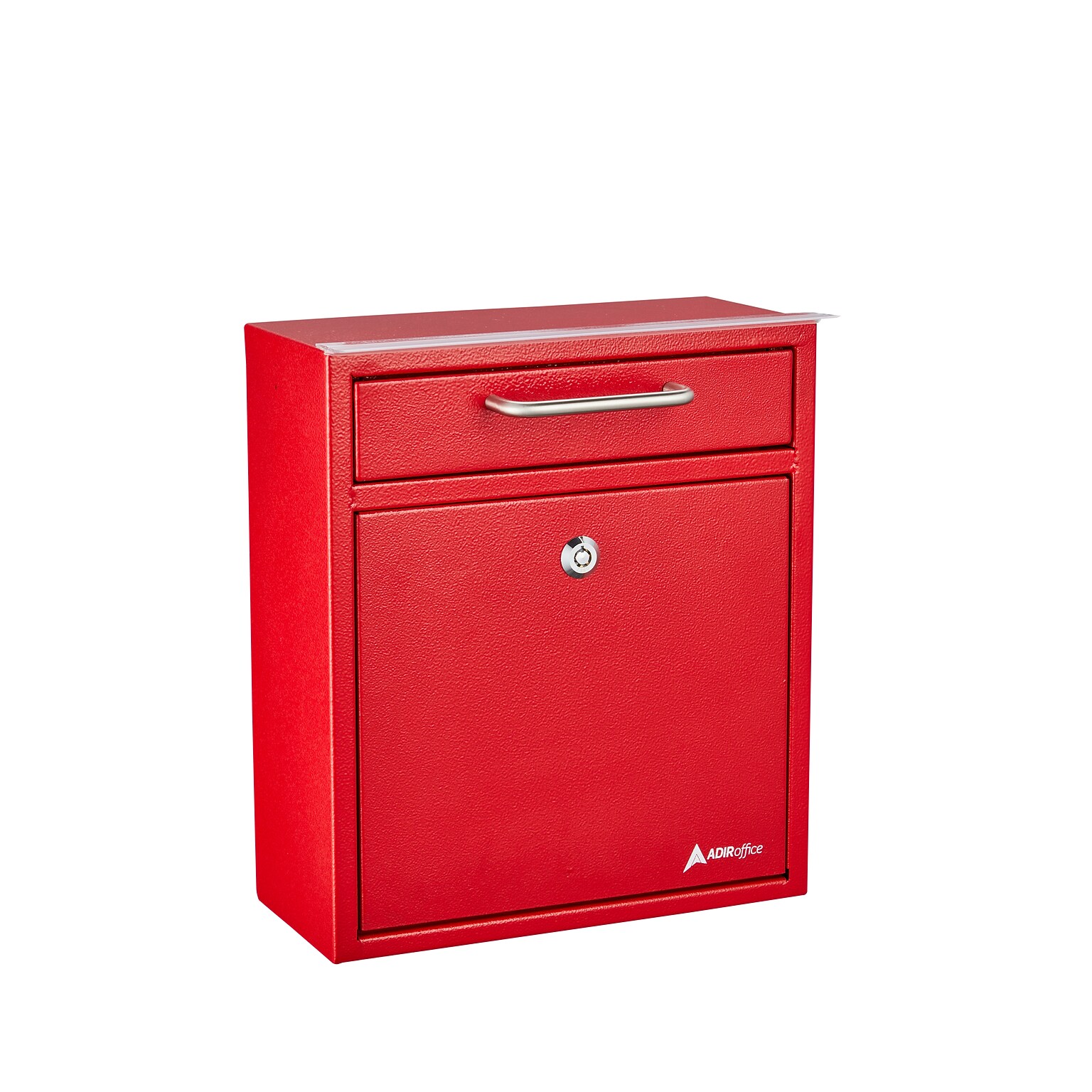 AdirOffice Steel Indoor/Outdoor Interoffice Drop Box Mailbox, Medium, Red (631-05-RED-PKG)