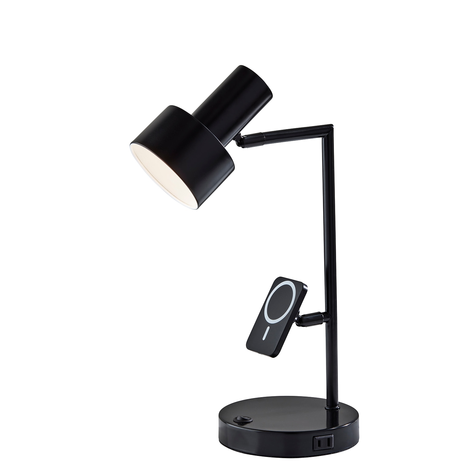 Adesso Rowe Supercharger Incandescent Desk Lamp, 19H, Black (2606-01)