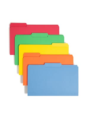 Smead File Folder, 1/3-Cut Tab, Legal Size, Assorted Colors, 100/Box (16943)