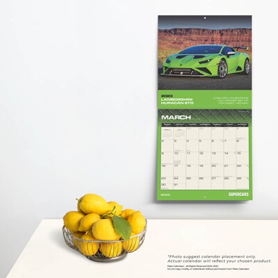 2025 Plato Supercars 12" x 12" Monthly  Wall Calendar (9781975480776)
