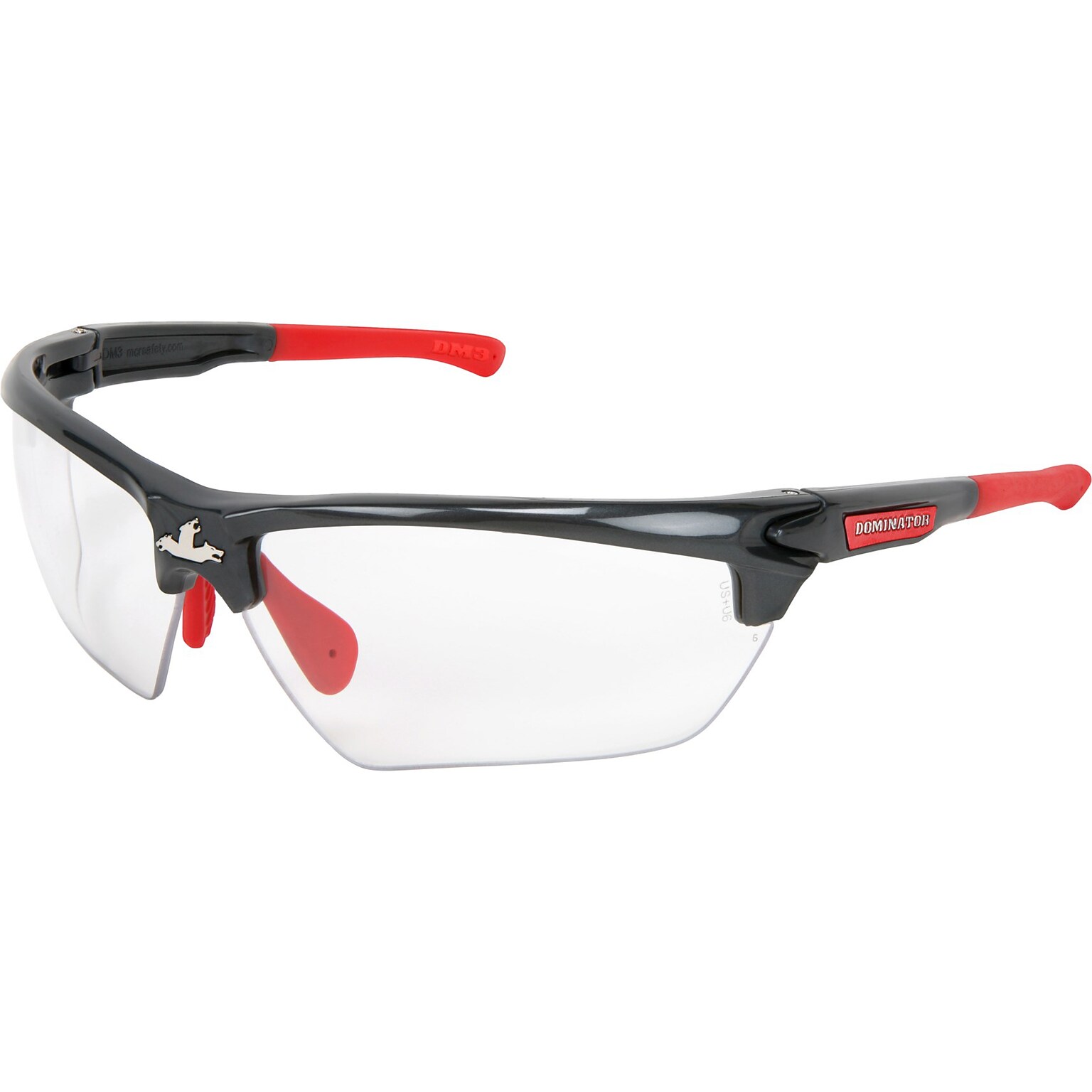 MCR Safety Dominator DM3 Safety Glasses, Wraparound, Clear Lens (DM1310P)