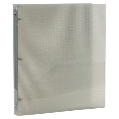 JAM Paper 1/2" 3-Ring Flexible Poly Binder, Smoke Gray (PB75237SM)