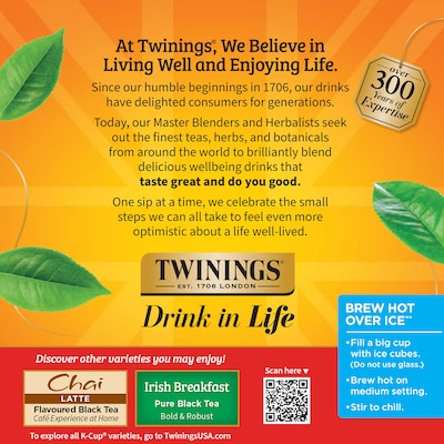 Twinings English Breakfast Black Tea, Keurig® K-Cup® Pods, 24/Box (TNA85780)