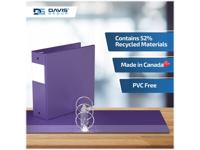 Davis Group Premium Economy 3" 3-Ring Non-View Binders, Purple, 6/Pack (2314-69-06)