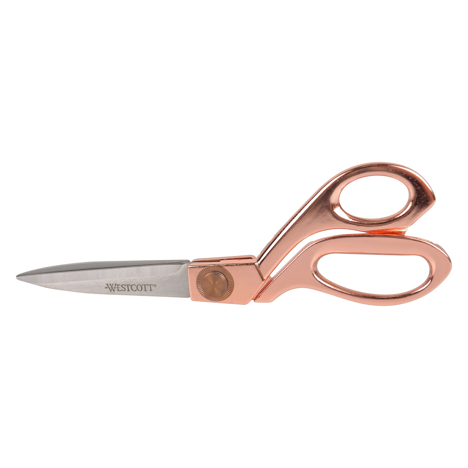 Westcott® Vintage 8 Stainless Steel Heavy Duty Scissors, Pointed Tip, Rose Gold Finish (16968)