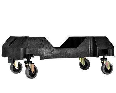Alpine Industries Rectangular Trash Can Dolly, 200 lb. Weight Capacity, Black (477-DOLLY)